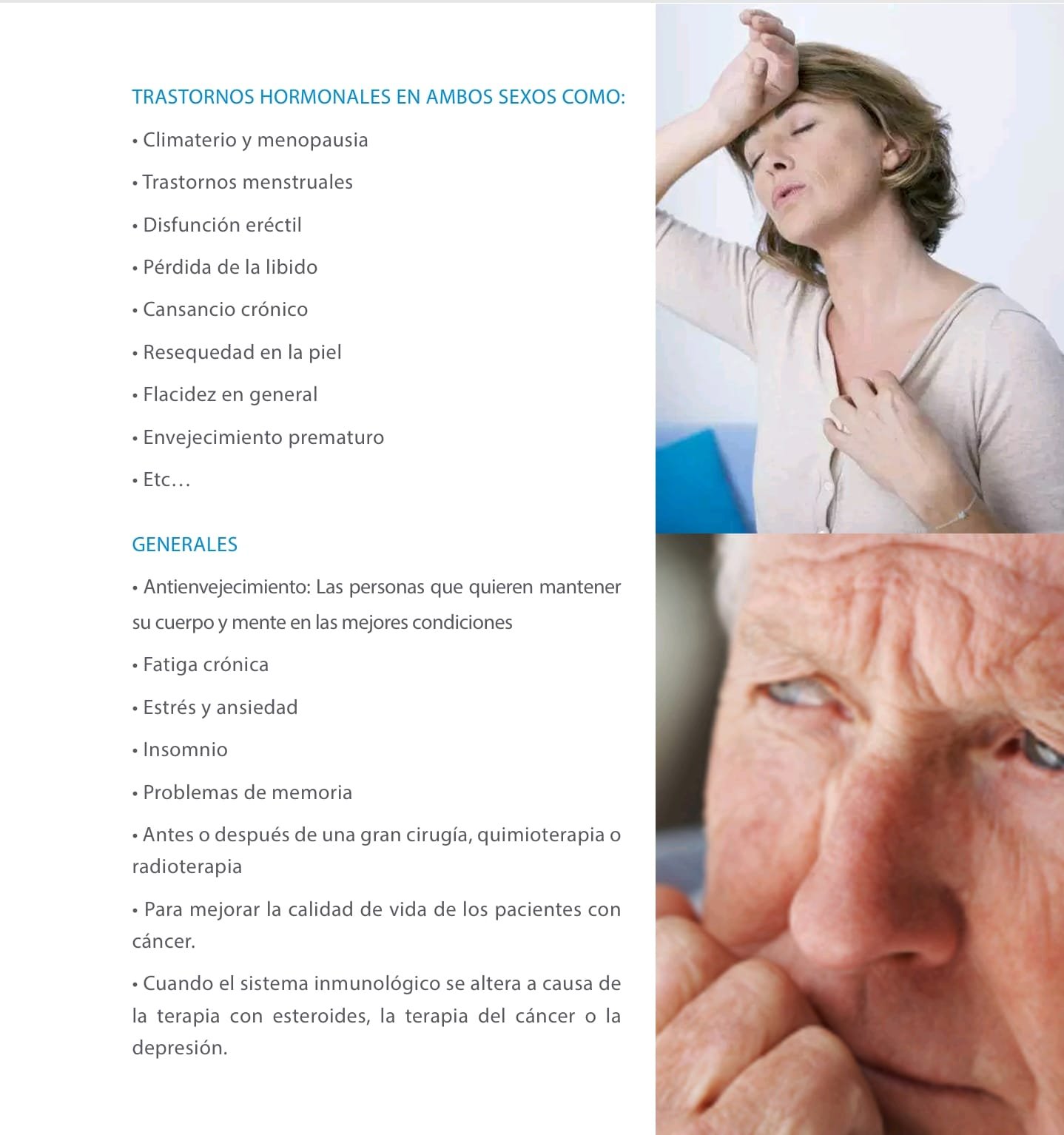 Trastornos hormonales en ambos sexos y generales